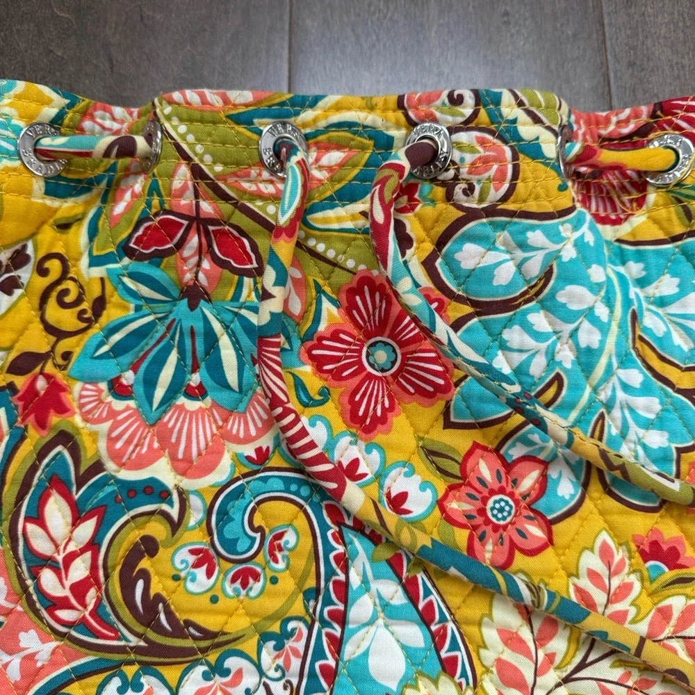 Vera Bradley Provencal Drawstring Backpack & Matching Coin Purse Set